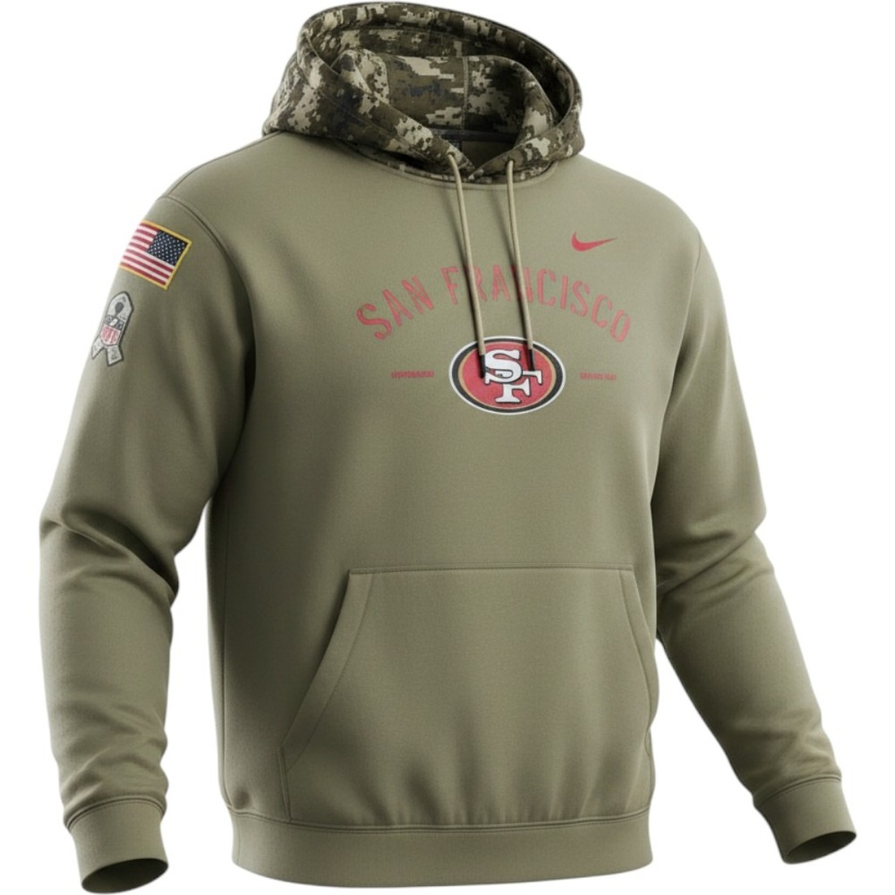 San Francisco 49'ers Hoodie Men's XXXL On Field Salute To Service NFL Camo 3XL
